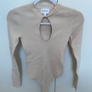 Who What Wear Sasha Cream Bodysuit